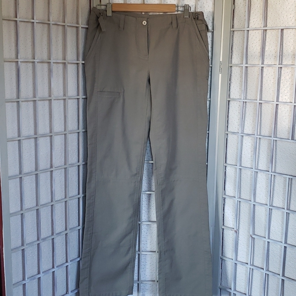 Theory olive green cargo straight leg womens pants new size 8